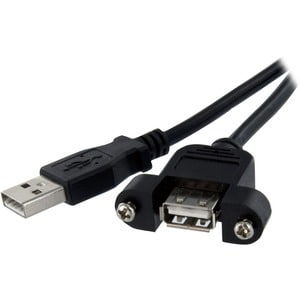 1 ft / 30cmPanel Mount USB Cable A to A - F/M