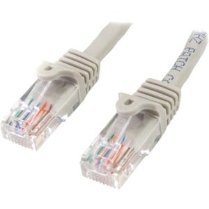 StarTech.com 0.5m Gray Cat5e Ethernet Patch Cable with Snagless RJ45 Connectors