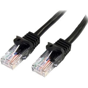 StarTech.com 0.5m Black Cat5e Ethernet Patch Cable with Snagless RJ45 Connectors