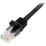 StarTech.com 0.5m Black Cat5e Ethernet Patch Cable with Snagless RJ45 Connectors