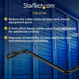 StarTech.com Horizontal Cable Lacing Bars with 4 in. Offset for Racks - 10 Pack - Route your cables on these diagonal cable managers to reduce cable tension in your rack