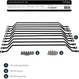 StarTech.com Horizontal Cable Lacing Bars with 4 in. Offset for Racks - 10 Pack - Route your cables on these diagonal cable managers to reduce cable tension in your rack