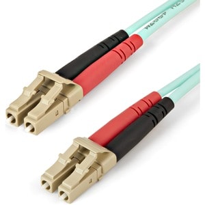 2m Aqua OM4 Duplex Multimode Fiber Optic Cable - 100 Gb - 50/125 - LSZH - LC/LC