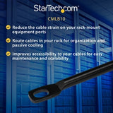 StarTech.com Horizontal Cable Lacing Bar for Racks - Horizontal Cable Manager - 10 Pack - Route your cables on these horizontal cable managers to reduce cable tension in your rack