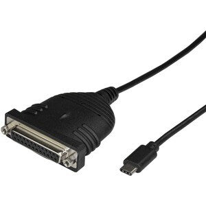 StarTech ICUSBCPLLD25, USB-C to DB25 Parallel Printer Cable, Male to Female, Length: 1.8m, Black, 2 Year Warranty