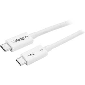 StarTech.com 0.5m Thunderbolt 3 Cable - 40Gbps - White - Thunderbolt USB-C and DisplayPort Compatible