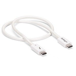 StarTech.com 0.5m Thunderbolt 3 Cable - 40Gbps - White - Thunderbolt USB-C and DisplayPort Compatible