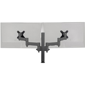 ATDEC DUAL MONITOR DESK MOUNT - BLACK - UP TO 32IN - BUILT-IN ARM ROTATION LIMITER - QUICK DISPLAY RELEASE/ATTACHMENT - TOOL-FREE ADJUSTABLE MONITOR HEIGHT TILT PAN