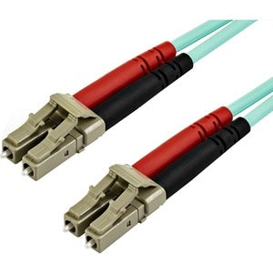 15m OM3 LC to LC Multimode Duplex Fiber Optic Patch Cable - Aqua - 50/125 - LSZH Fiber Optic Cable - 10Gb (A50FBLCLC15)