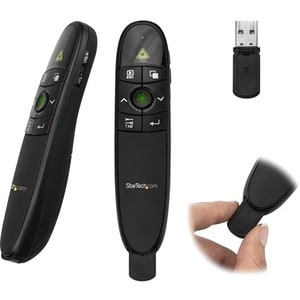 StarTech.com WIRELESS PRESENTATION REMOTE WITH GREEN LASER POINTER - 27 M (90 FT.) - USB PRESENTATION CLICKER FOR MAC AND WINDOWS