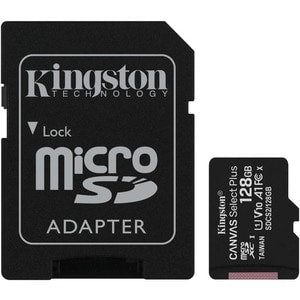 KINGSTON 128GB MICROSDXC CANVAS SELECT 100R A1 C10 CARD + SD ADAPTER