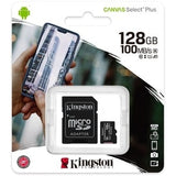 KINGSTON 128GB MICROSDXC CANVAS SELECT 100R A1 C10 CARD + SD ADAPTER