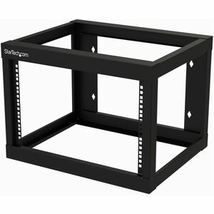 StarTech.com 6U Wall-mount Rack - Open Frame - 2 Post - 18-Inch Deep - Steel - Black - EIA 310 - 175 lb. (80 kg) Weight Cap (RK619WALLO)