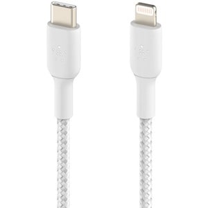 BOOST CHARGE Lightning to USB-C Cable Braided 2M White