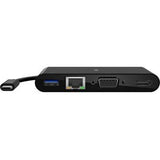 USB-C Multimedia + Charge Adapter (GBE HDMI VGA USB-A) BLK (100W PD)