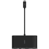 USB-C Multimedia + Charge Adapter (GBE HDMI VGA USB-A) BLK (100W PD)