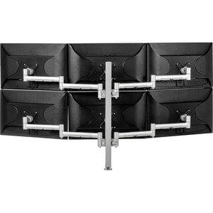 ATDEC SIX DISPLAY MONITOR ARM DESK MOUNT - UP TO 24IN - BUILT-IN ARM ROTATION LIMITER - QUICK DISPLAY RELEASE/ATTACHMENT - TOOL-FREE ADJUSTABLE MONITOR HEIGHT TILT PAN