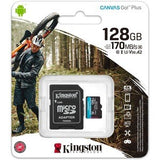 KINGSTON 128GB MSDXC CANVAS GO PLUS 170R A2 U3 V30 CARD+ ADAPTER