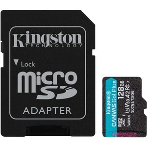 KINGSTON 128GB MSDXC CANVAS GO PLUS 170R A2 U3 V30 CARD+ ADAPTER