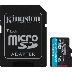 KINGSTON 256GB MSDXC CANVAS GO PLUS 170R A2 U3 V30 CARD + ADAPTER