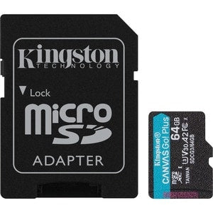 KINGSTON 64GB MSDXC CANVAS GO PLUS 170R A2 U3 V30 CARD + ADAPTER