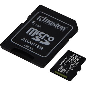 KINGSTON 256GB MICROSDXC CANVAS SELECT 100R A1 C10 CARD + SD ADAPTER