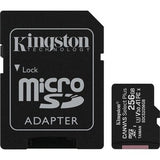 KINGSTON 256GB MICROSDXC CANVAS SELECT 100R A1 C10 CARD + SD ADAPTER