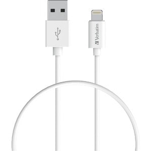 Verbatim Charge & Sync Lightning Cable 50cm - White--Lightning to USB A