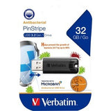 VERBATIM STORE N GO PINSTRIPE USB 3.0 DRIVE 32GB - BLACK MICROBAN