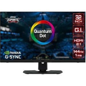MSI 32in UHD 144Hz 4K Gaming monitor PS Panel 1ms HDMI 2.1 Adjustable Stand Mystic Light frameless