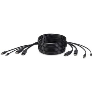 BELKIN DUAL DISPLAY PORT/USB/AUDIO 6 FT KVM COMBO CABLE 3 YR WTY