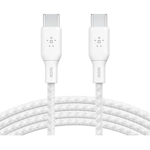 100w USB-C to USB-C Braided Cable 2M White