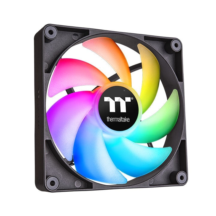 Thermaltake CL-F149-PL12SW-A, CT120 ARGB PC Cooling Fan, Size: 120mm, PWM, Airflow: 57.05CFM, Noise: 25.8dBA, Black, Pack of 2, 2 Year Warranty