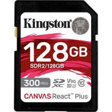 KINGSTON 128GB SDXC React Plus HS-II 300R/260W U3 V90 Full HD/4K/8K