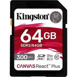 KINGSTON 64GB SDXC React Plus UHS-II 300R/260W U3 V90 Full HD/4K/8K