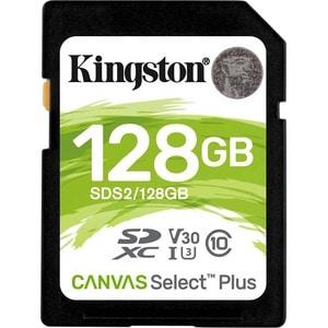 KINGSTON 128GB SDXC CANVAS SELECT PLUS 100R C10 UHS-I U3 V30