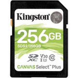 KINGSTON 256GB SDXC CANVAS SELECT PLUS 100R C10 UHS-I U3 V30