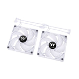 Thermaltake CL-F154-PL14SW-A, CT140 ARGB Sync PC Cooling Fan, Size: 140mm, PWM, Airflow: 77.37CFM, Noise: 30.5dBA, White, Pack of 2, 2 Year Warranty