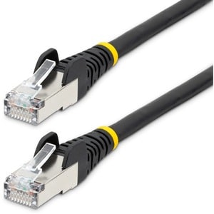 StarTech.com 1m CAT6a Ethernet Cable - Black - Low Smoke Zero Halogen (LSZH) - 10GbE 500MHz 100W PoE++ Snagless RJ-45 w/Strain Reliefs S/FTP Network Patch Cord