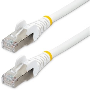 StarTech.com 50cm CAT6a Ethernet Cable - White - Low Smoke Zero Halogen (LSZH) - 10GbE 500MHz 100W PoE++ Snagless RJ-45 w/Strain Reliefs S/FTP Network Patch Cord