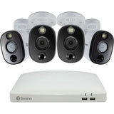 DVR4-5680W 4K White / 1TB / 4x PRO-4KWLB Sensor Warning Light + Siren Analog CCTV Cameras