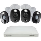 DVR4-5680W 4K White / 1TB / 4x PRO-4KWLB Sensor Warning Light + Siren Analog CCTV Cameras