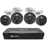 Swann 12MP 8CH PoE Video Surveillance Cam System H.265 Smart Ai Facial Recognition Person Vehicle Detection 4x 12MP Bullet style PoE IP Outdoor Security Cams with 8CH NVR 2TB HDD pre-Installed