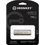 KINGSTON 128GB USB 3.2 IronKey Locker+50 AES USB w/256bit Encryption