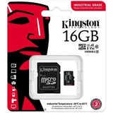 KINGSTON 16GB microSDHC Industrial C10 A1 pSLC Card + SD Adapter