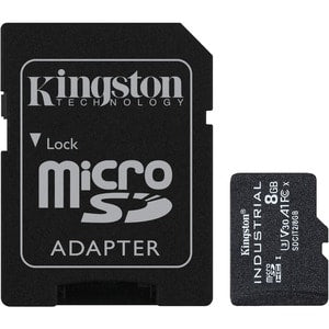 KINGSTON 8GB microSDHC Industrial C10 A1 pSLC Card + SD Adapter