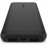 Belkin BoostCharge Power Bank 10K (Triple-Port) - Black (BPB011BTBK), 2xUSB-A, 1xUSB-C, USB-C to USB-A Cable, 15W Total Power, LED light indicater