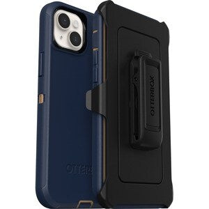 OtterBox Defender Apple iPhone 14 Plus Case Blue Suede Shoes - (77-88367), DROP+ 4X Military Standard, Included Holster, Rugged, 7 Years Warranty