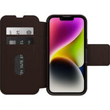 OtterBox Strada Apple iPhone 14 Case Brown - (77-89657), DROP+ 3X Military Standard, Leather Folio Cover, Card Holder, Raised Edges, Soft Touch,7 Yrs