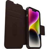 OtterBox Strada Apple iPhone 14 Case Brown - (77-89657), DROP+ 3X Military Standard, Leather Folio Cover, Card Holder, Raised Edges, Soft Touch,7 Yrs